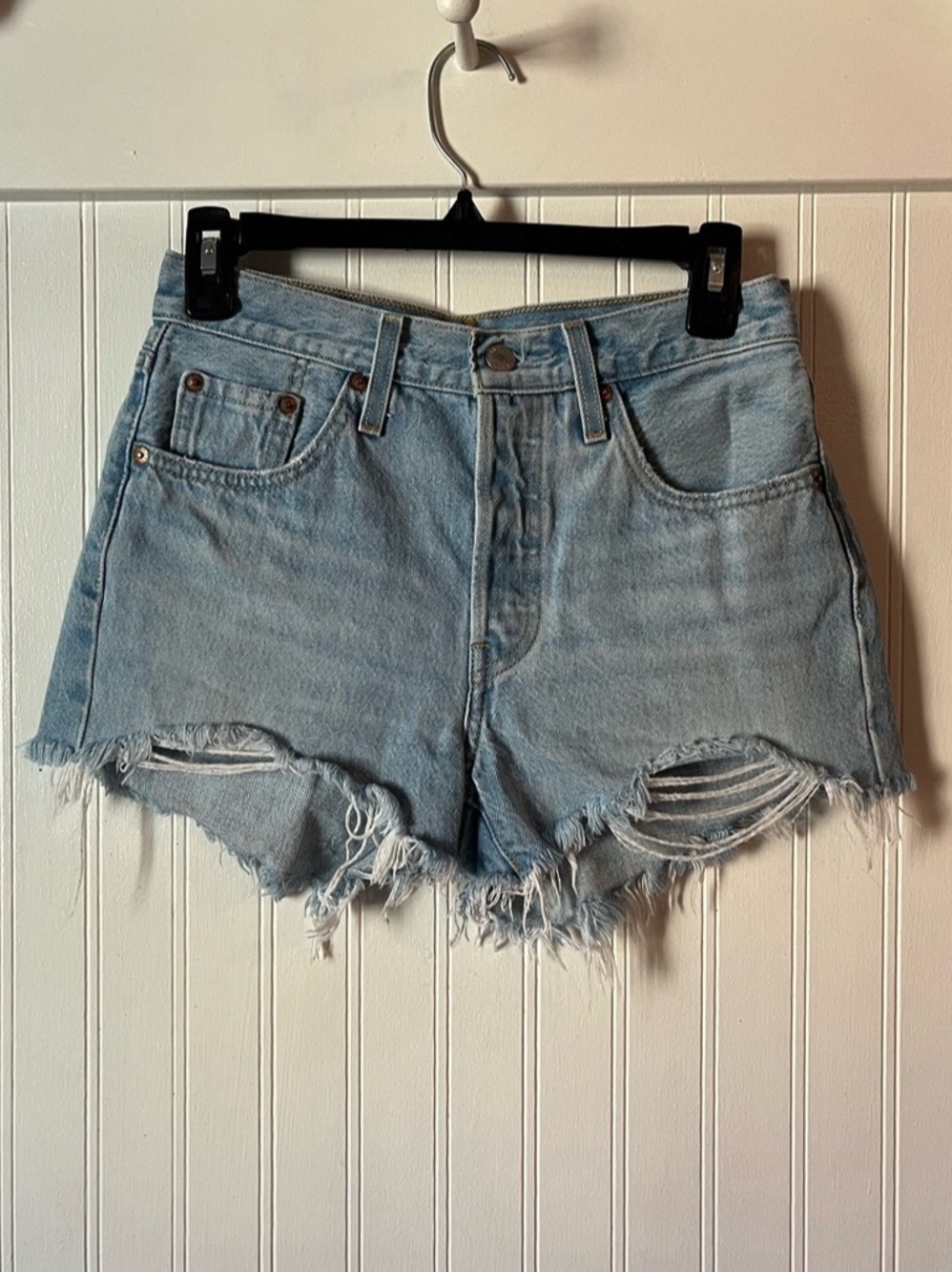 Levi's 501 Distressed Denim Jean Shorts